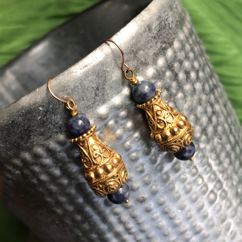 Gorgeous gold vermeil drop earrings